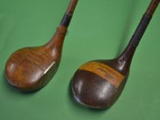 2x fine large headed playable socket head woods to incl R Neilson Musselburgh driver with nickel