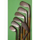 7x various smf, punch face and line face mid irons and mashie/niblick irons - incl 4x smf by R