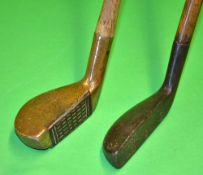 2x interesting mallet style putters to incl Anderson ZoZo brass putter with metal face and a