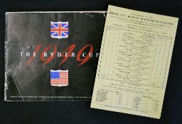 Scarce 1949 Official Ryder Cup Golf Programme signed by US player Lloyd Mangrum (US) - played at