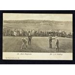 Early St Andrews Old Course golf match post card featuring Amateur golf champions 'Mr Mure