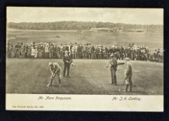 Early St Andrews Old Course golf match post card featuring Amateur golf champions 'Mr Mure