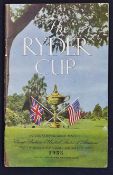 1953 Official Ryder Cup golf programme - played Wentworth Golf Club - US winning 6.5 - 5.5 - c/w