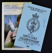 1988 Open Golf Championship programme and draw sheet signed by the winner Seve Ballesteros -