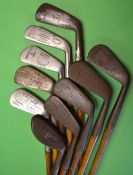10x Men's irons - to include a Forgan deep faced mashie and iron, a Gibson mid iron, an Anderson mid