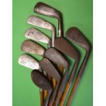 10x Men's irons - to include a Forgan deep faced mashie and iron, a Gibson mid iron, an Anderson mid