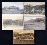5x early Welsh Golf Club/courses postcards to incl 3x various Royal St David Harlech golf links