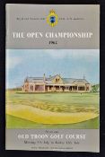1962 Open Golf Championship Official programme - played over the Old Troon Golf Course and won by