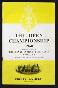 1958 Open Golf Championship Official Programme - for the final day played over the links of the
