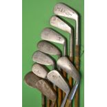 10x various irons to incl various mashie, mashie niblicks and niblicks makers/stamp marks incl