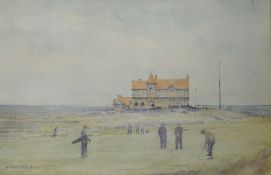 Dexter, Walter (1876-1958) ROYAL WEST NORFOLK GOLF CLUB, BRANCASTER - watercolour on paper signed