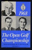 1968 Open Golf Championship signed programme signed by the winner Gary Player - played over The