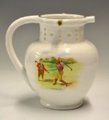 Rare Foley China Co, golfing decorated large "Puzzle" jug c1920 - decorated with colour transfer