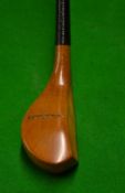 A fine modern long nose beech wood spoon made by Tom Gamble of Slazenger's c1960 - with all the