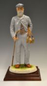 Tom Morris - large full length bone china figure of Old Tom Morris holding various period handmade