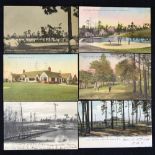 Collection of 6x early Pinehurst North Carolina golfing postcards - to include "Club House and