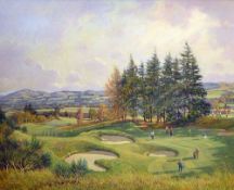 Shearer, Donald M (b.1925) "THE 14TH HOLE AT THE KINGS COURSE, GLENEAGLES" - oil on canvas