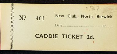Early "New Golf Club", North Berwick Caddie ticket book c1907 - in the original red wrappers -