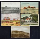 5x early Sandwich Golf Club postcards to include coloured view of "Princes Golf Club" unused,