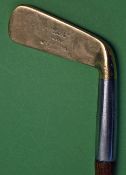 Fine Bussey & Co "Thistle" patent steel socket brass blade putter - fitted with replaced shaft and