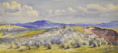 Parker, Maude THE MACHRIHANISH GOLF CLUB - watercolour on paper signed and dated 1902 - A view