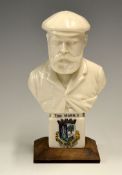 Old Tom Morris St Andrews - Rare Willow Art souvenir ware large bust of Old Tom Morris mounted on