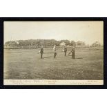 Rare Fletcher & Son Series "Golfing at St Andrews" postcard - titled "No 5 Third or Cottage Hole -