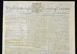 1784 The Edinburgh Evening Courant - Monday, September 27th 1784 - Golf Announcement - see p. 3 col.