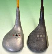 2x early Mills large alloy headed woods c1930s - the hollow heads are stamped Mills Special to the