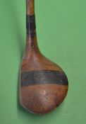 Rare and fine Scottish Standard large left hand socket head brassie - light stained persimmon