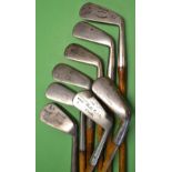 8x assorted playable irons incl long irons, mashies and lofters by Forgan (powf), Gibson, Tom