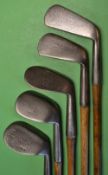 5x various smf and other irons to incl 2x W Park Musselburgh smf irons comprising a mid-iron and a