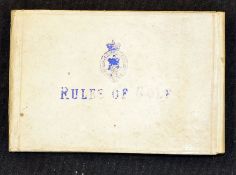 Scarce 1891 Royal and Ancient Golf Club of St Andrews Rules Pocket Handbook - adopted 29th September
