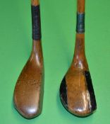 Fine late Anderson & Blythe light stained beech wood longnose socket head putter - stamped with