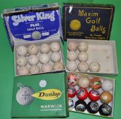 30x various early 1.62" dimple golf balls incl 11 wrapped - mostly later Dunlop 65's wrapped incl