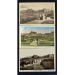 3x early 1900s St Andrews Golf Course scenes from The Links postcards to incl Fletcher and Son - "