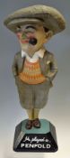 Penfold Man papier-mâché advertising golfing figure c1935 complete with pipe and mounted on the