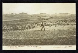 Rare Fletcher & Son Series "Golfing at St Andrews" postcard - titled "No 7 Cottage Bunker - Old