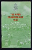 Rare 1961 Open Golf Championship programme signed by the winner Arnold Palmer - played at Royal