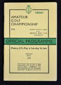 1946 Official Amateur Championship Golf Programme - for Tuesday May 28th at Birkdale won by J
