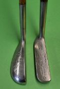 2x interesting oval hosel putters to include a Wm Gibson Kinghorn "Brown Vardon" shallow faced