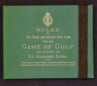 Scarce 1882 Royal & Ancient Golf Club of St Andrews Rules handbook - Approved May 1882 in green