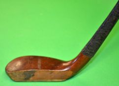 James Braid scare neck late longnose persimmon putter - with horn sole insert and fitted with the