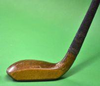 R Forgan & Son St Andrews late longnose light stained persimmon scare head putter c1905 - with "