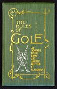 Scarce and fine 1899 "The Rules of Golf, as adopted by The Royal and Ancient Golf Club of St