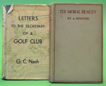 Early Golf Humour and Fiction Books (2) - to incl GC Nash - "Letters to The Secretary of A Golf