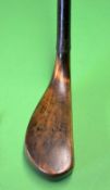 Rare G D Brown St Andrews dark stained fruit wood longnose putter c1870 - the head measures 5.25"x