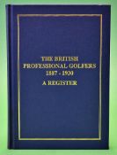 Jackson, Alan scarce signed - "The British Professional Golfers 1887-1930 - A Register" 1st ed