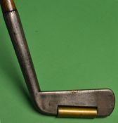 Unnamed "Brass Roller Sole" metal blade putter c1895 - held by a screw neatly milled into the toe of