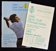 1980 Open Golf Championship programme signed by the winner Tom Watson - played at Muirfield and